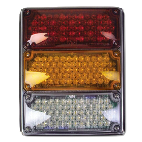 Tri, 3x7 Lamps, LED Stop & Tail, Seq Turn & Backup, w/Packard-Rh