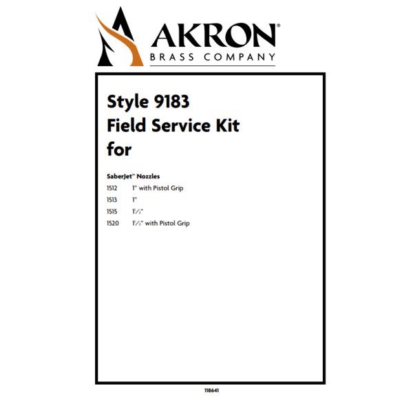 Field Service Kit for Style 1512, 1513, 1515, 1520