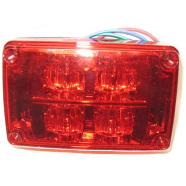 3x4 Diamondback LED Warning Lamp Head, Red Lens