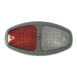 Dual LED Dome, Ground Sw, Bk Grey, Red/Clear